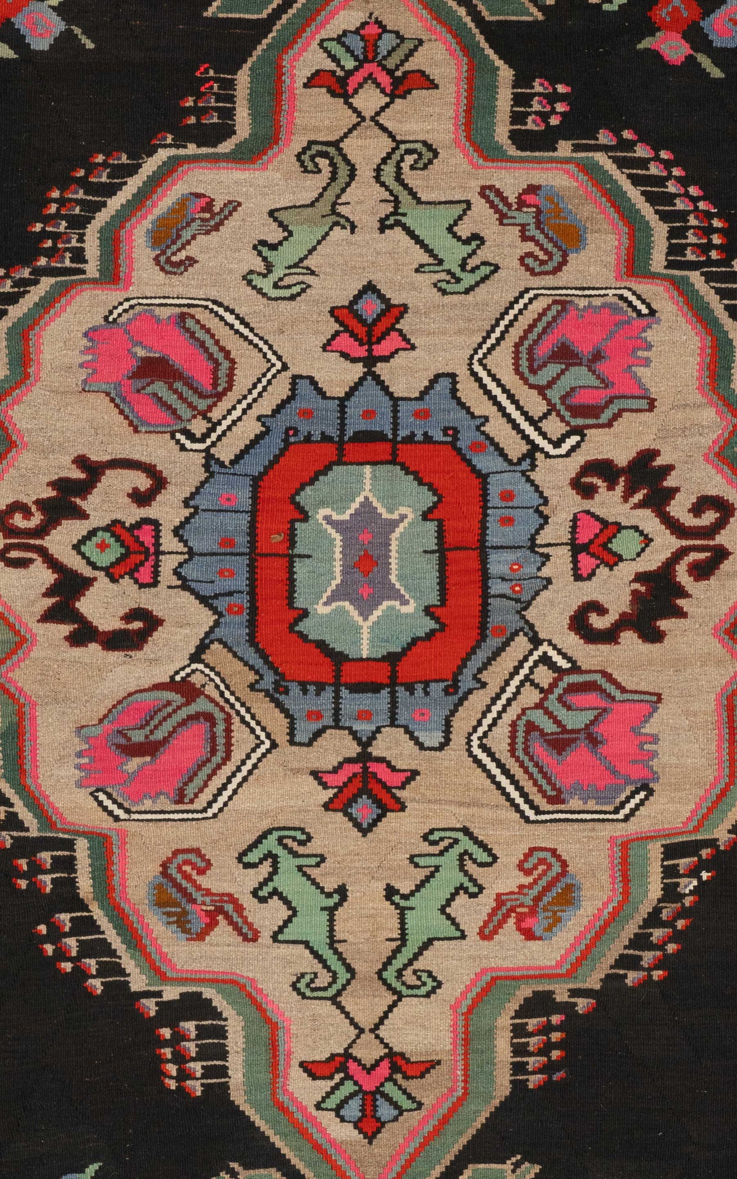 Erzurum Black Floral Kilim