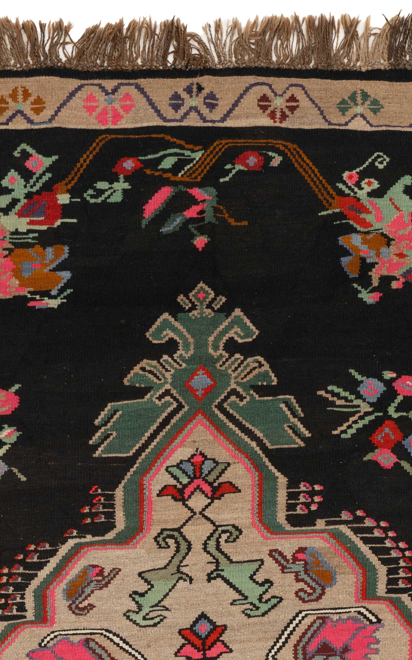 Erzurum Black Floral Kilim