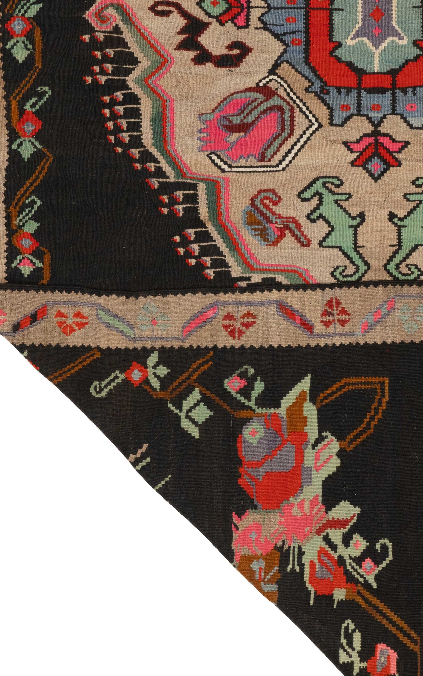 Erzurum Black Floral Kilim