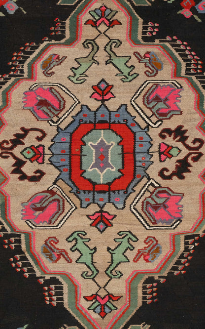 Erzurum Black Floral Kilim